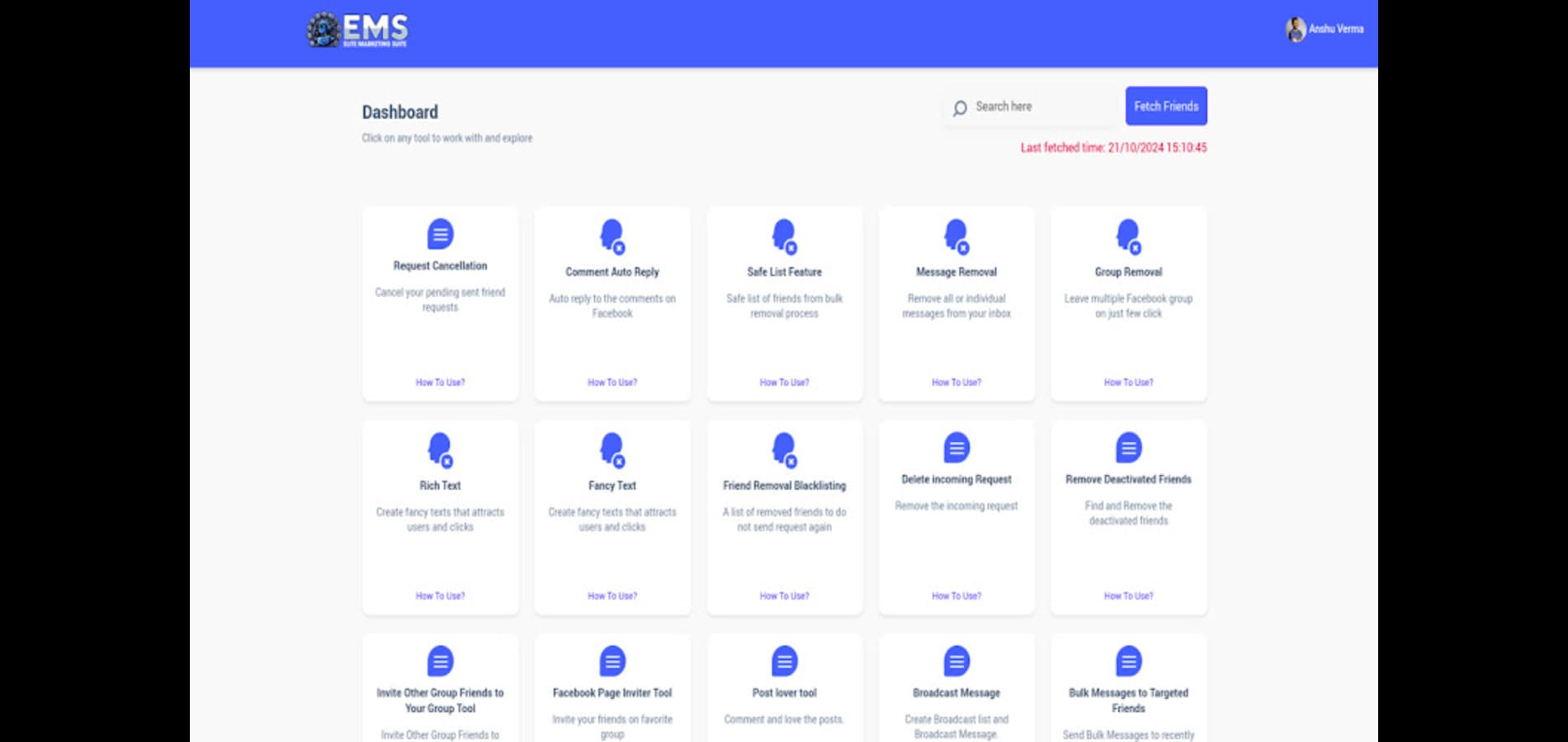 Elite Marketing Suite screenshot - Anshu Verma Project