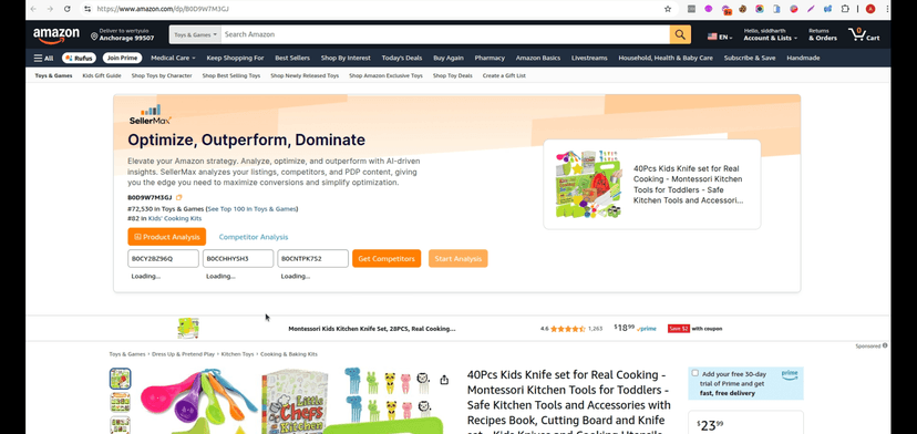 SellerMax screenshot - Anshu Verma Project